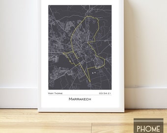 Marrakech - Marathon Finisher's Print Gifts for Runners - Marathon Gifts