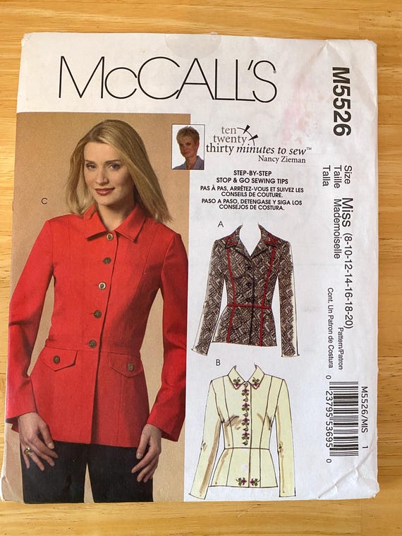 Fitted Jacket Sewing Machine by Nancy Zieman: McCall's 5526