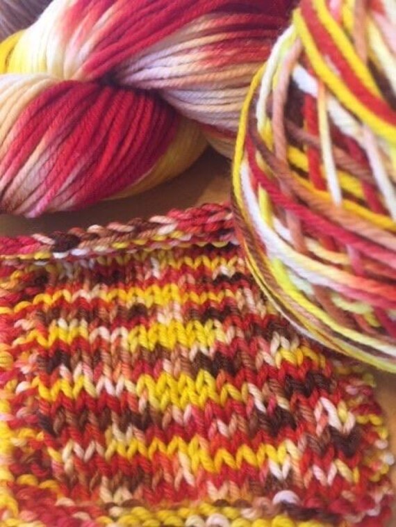 Candy Corn DK Merino Yarn- Hand Painted