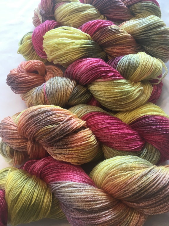 SOUTH BEACH Wool/Tencel Sock Yarn Indie Hand Painted- 5 Hanks Available, Choose Quantity at Checkout