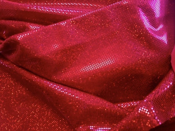 Metallic Stretch Knit, Rich Lipstick Red, Tiny Foil dots shimmer & shine, 60" wide 2.5 yard piece