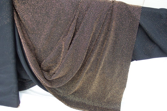 Metallic Gold Knit fabric, 57"/58" wide by 2 and 1/4 yard long, Poly/Noylon/Spandex. Gorgeous color movement