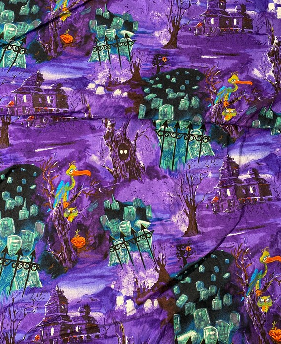 Whimsical Halloween Fabric by Shamash & Sons: 42" wide, sold by the yard