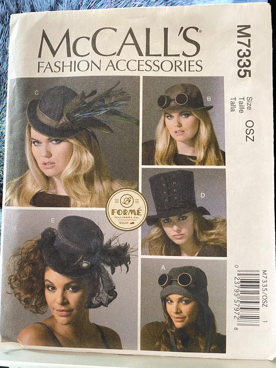 Steampunk Hats Pattern: McCalls 7335, Sizes XS to L