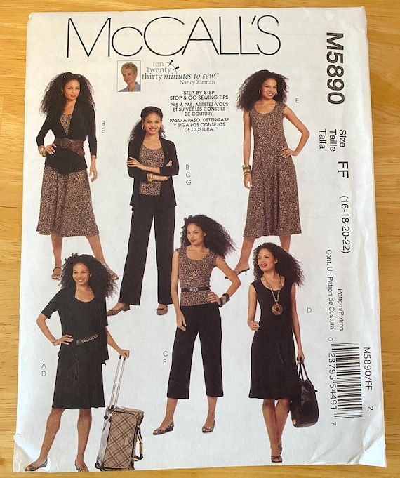 Clothing Ensemble Sewing Pattern: McCall's 5890- A Nancy Zieman design from 2009