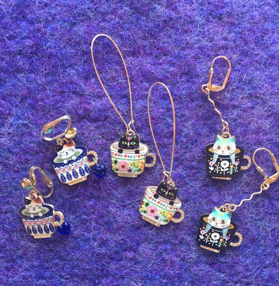 Teacup Kittens Earrings Three Variations