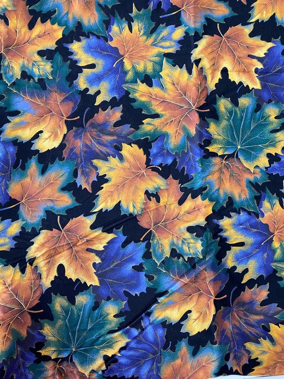 Vintage Fall Leaves Fabric VIP by Cranston Print Works: 58" wide, Sold by 1/2 Yard, 100% Cotton