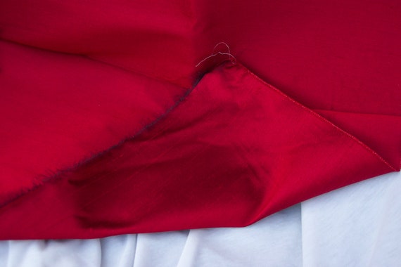 Vintage Red Sharkskin fabric piece 44/45"  wide by 1 3/8 yards long