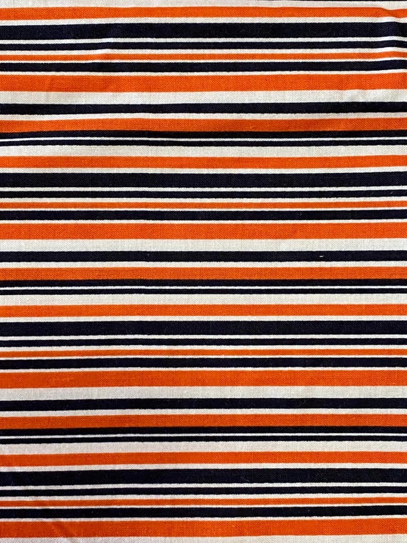 Riley Blake Haunted House Fabric: Black Orange Stripe, Variable Stripes, 100% Cotton (FQ)