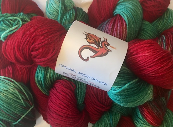 HOLLY JOLLY Indie Kettle Dyed DK Superwash Merino Yarn- 5 Hanks Available, Choose Quantity at Checkout