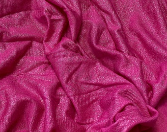 Hot Pink Shimmering Jersey Knit Fabric: Rayon/Lycra