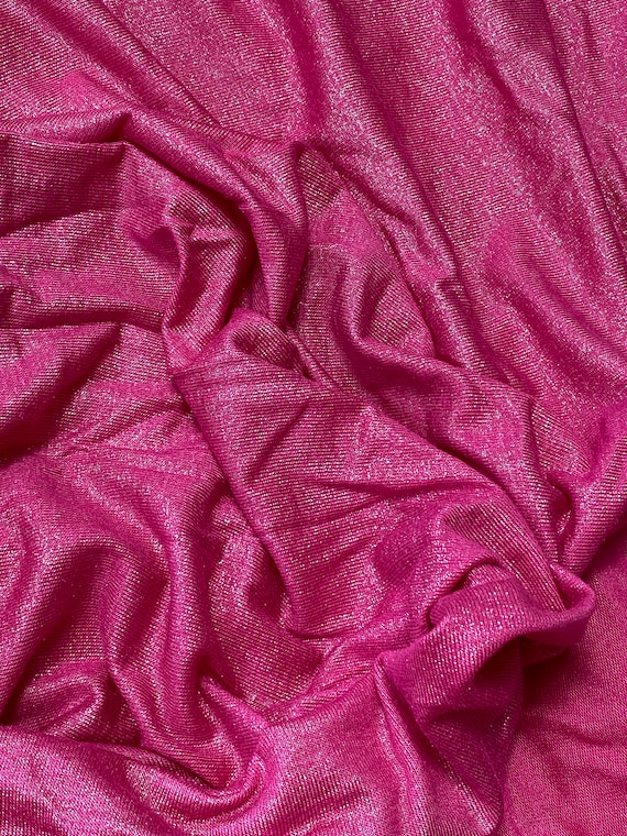 Hot Pink Shimmering Jersey Knit Fabric: Rayon/Lycra