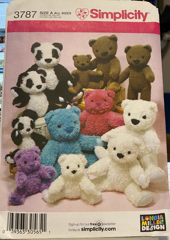 Teddy Bear Sewing Pattern from Long Miller Design: Simplicity 3787
