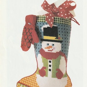 Needlepoint Snowman Christmas Stocking- Digital Download
