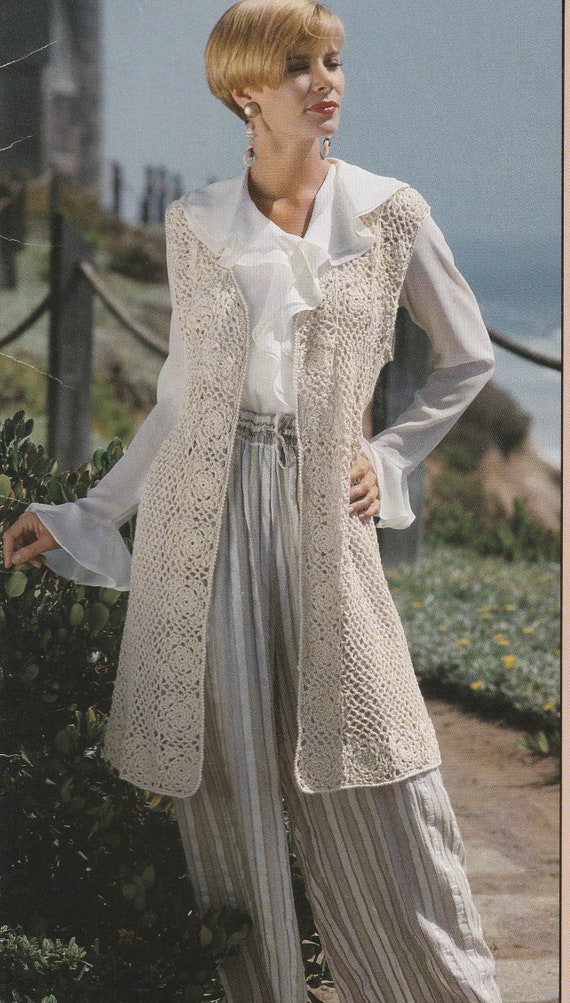 Cafe au Lait Crocheted Vest Pattern Digital Download