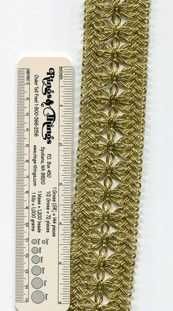 Metallic Gold Trim 1.75 inches wide, by the yard, Great for Medieval Costuming.