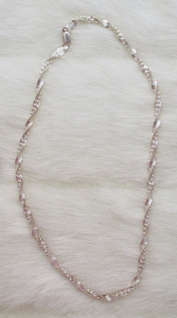 Sterling Silver Twist Chain Necklace - image 2