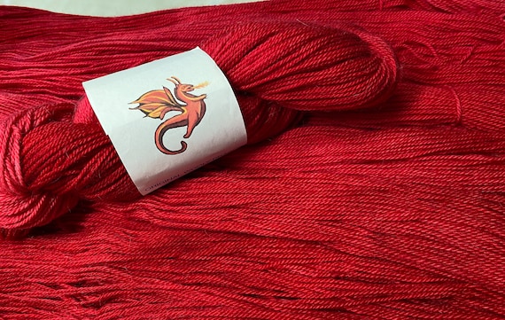 FIRECRACKER RED Alpaca Yarn: Sport Weight, Kettle Dyed