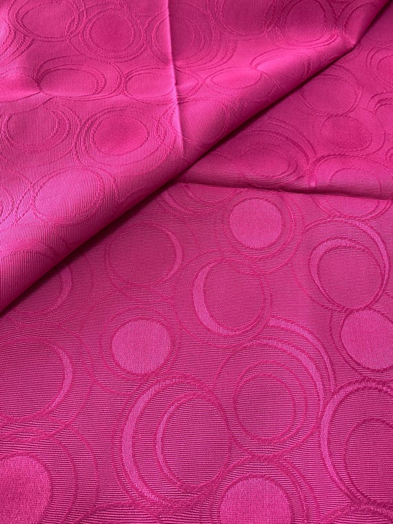 Sophisticated Pink Circle Design Fabric: Sold as a Piece- 54" by 34"
