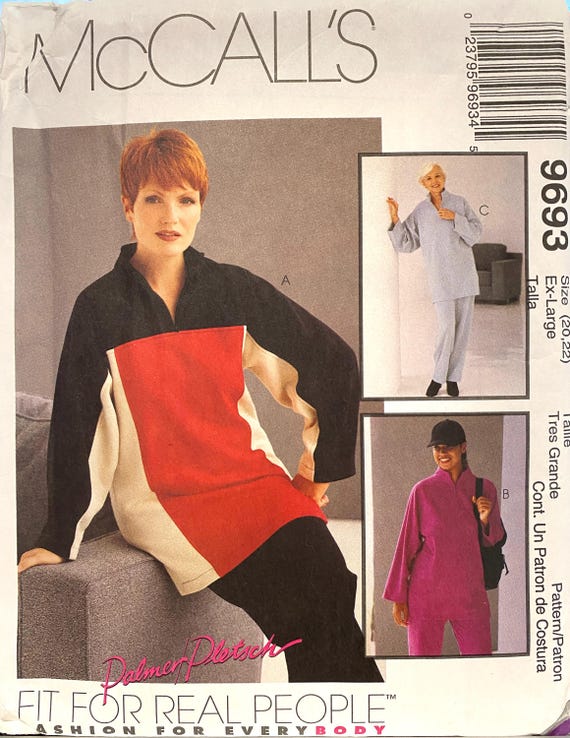 McCall's Pattern 9693: Tunic & Pull-on Pants For Stretch Knits- Palmer/Pletsch, Size 20-22