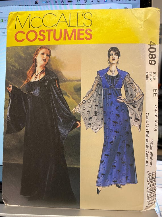 Goth Halloween Costume Sewing Pattern: McCall's 4089