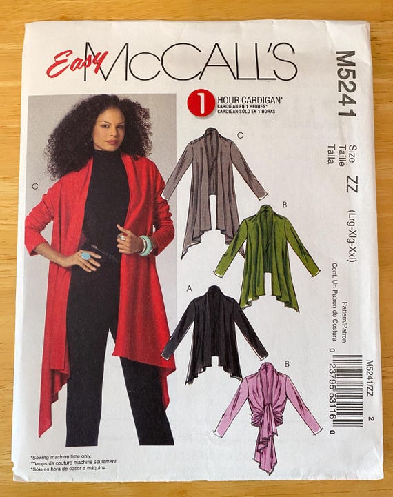One Hour Cardigan Sewing Pattern: McCall's 5241