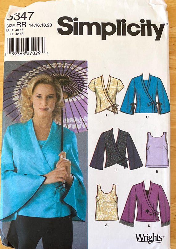 Asian-Style Short Kimono Jacket & Tank Top: Simplicity Pattern 5347