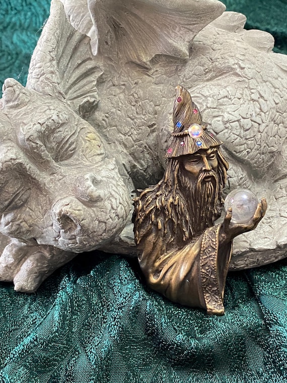 Wizard Pin by JJ Jonette: from the 1980's, Large, Bronze Color