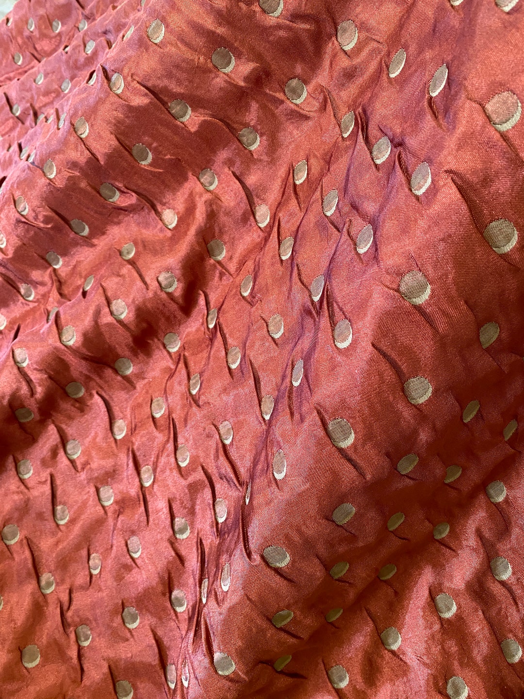 Crescent Moon Double Layer Fabric Metallic Copper & Khaki 60 Wide Etsy