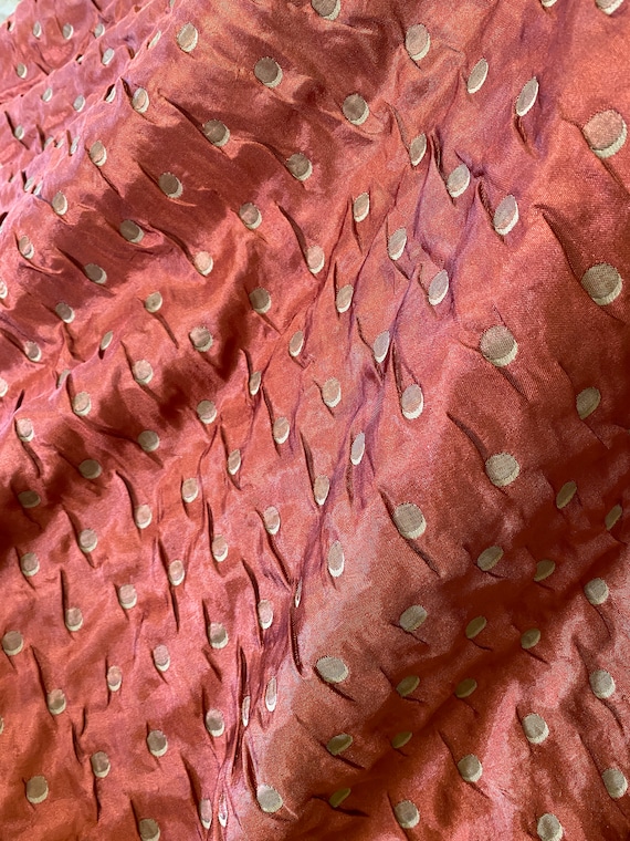 Crescent Moon Double Layer Fabric Metallic Copper & Khaki 60" Wide