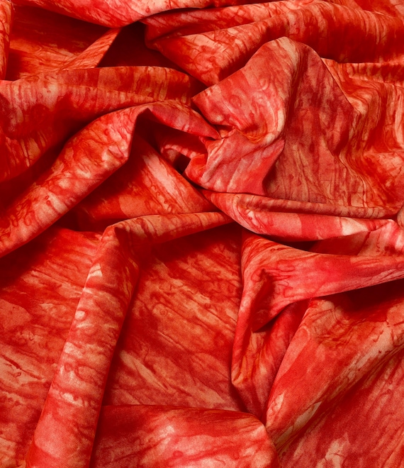 Coral Batik Cotton Fabric: Sold by the 1/2 Yard