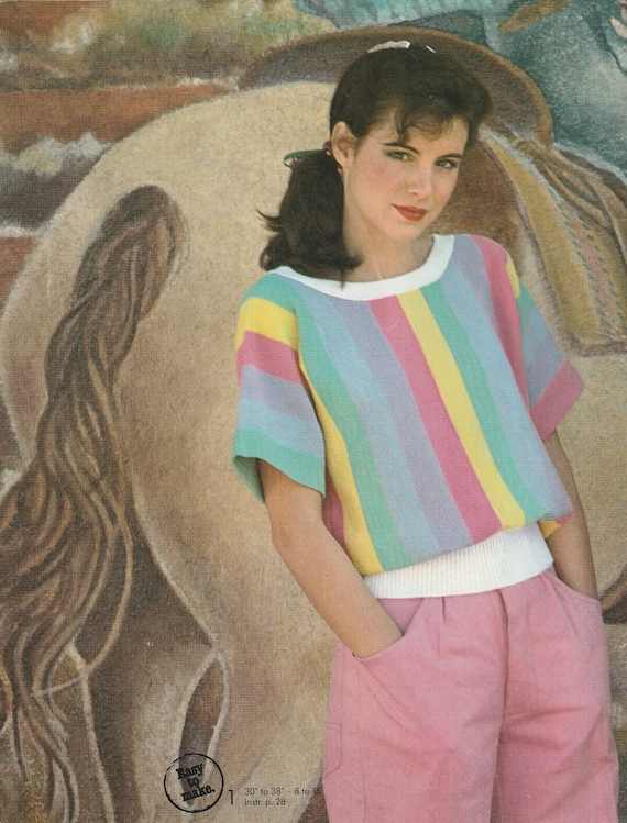 DIGITAL Knitting Patterns: 9 Striped Summer Sweaters