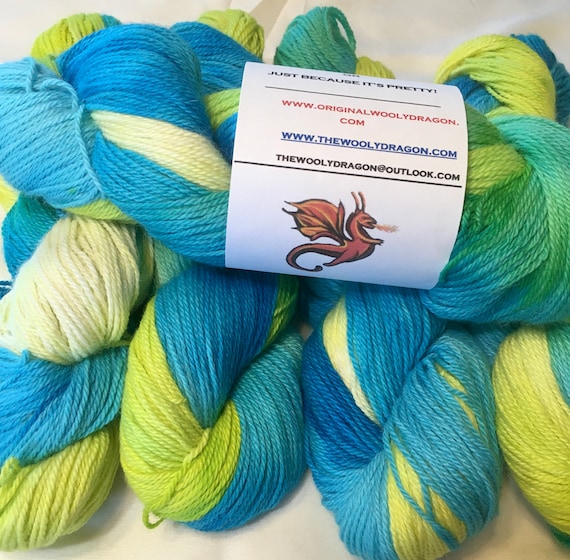 SEA GLASS Alpaca Yarn Indie Hand Painted Baby Alpaca- 5 Hanks Available, Choose Quantity at Checkout