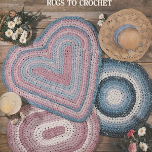 3 Crocheted Rag Rug Patterns for Digital Download