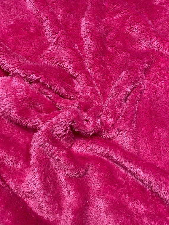 Deep Pile Hot Pink Faux Fur Fabric: Sold by the 1/2 Yard