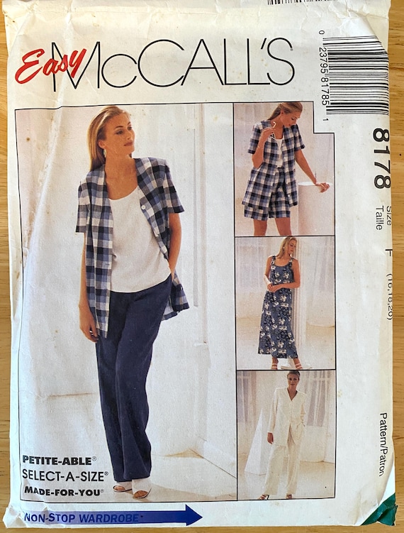 Misses Clothing Ensemble Sewing Pattern: McCall's 8178