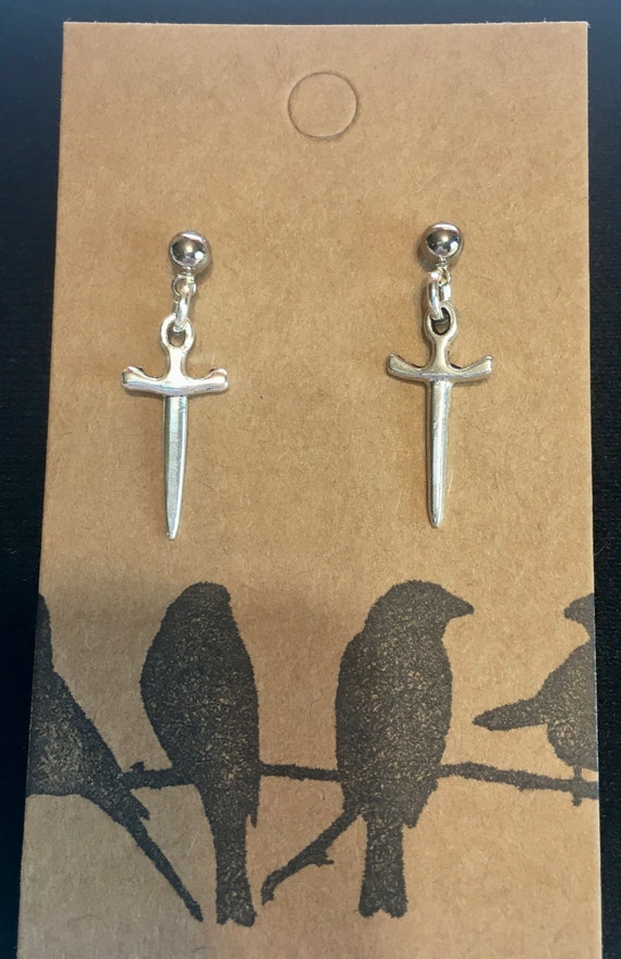 Dagger Earrings If you dare to wear them, Steampunk, Halloween, Wild Child