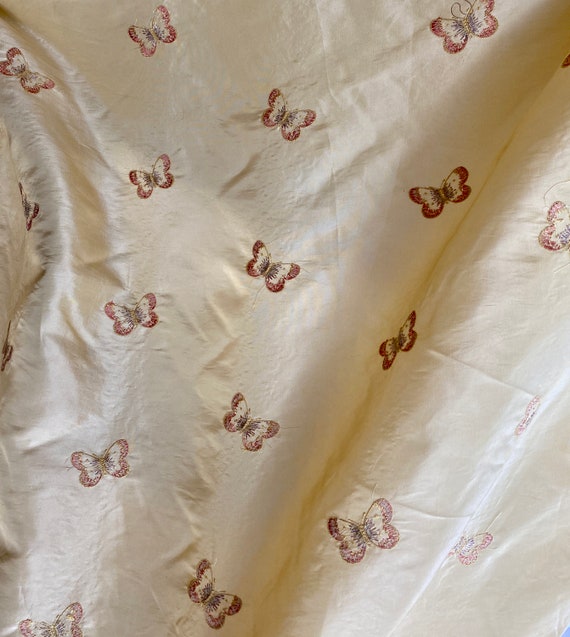 Butterfly Champagne Blush Taffeta Fabric 60" Wide-Sold by the Yard