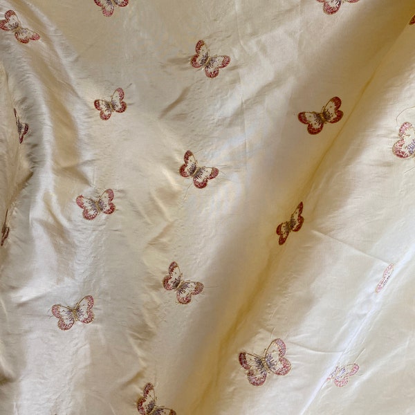 Butterfly Champagne Blush Taffeta Fabric 60" Wide-Sold by the Yard