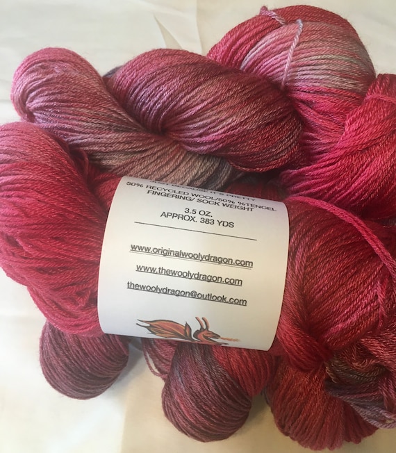 CRANBERRY FIELDS Wool/Tencel Sock Yarn Indie Hand Painted- 5 Hanks Available, Choose Quantity at Checkout