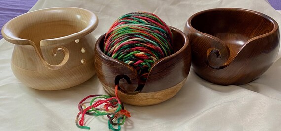 Wooden Yarn Bowls: 3 Different Styles/Colors