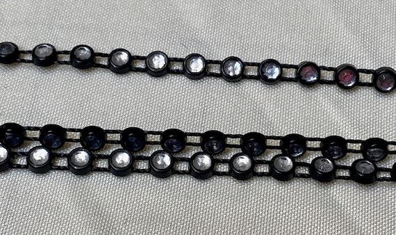 String of Faux Rhinestones:  3/16" wide. Sold by the Yard