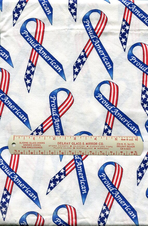 Proud American Fabric by Marcus Bros Textiles,  100% Cotton, Vintage, 45" wide, 1 yard, Light Hand, OOP