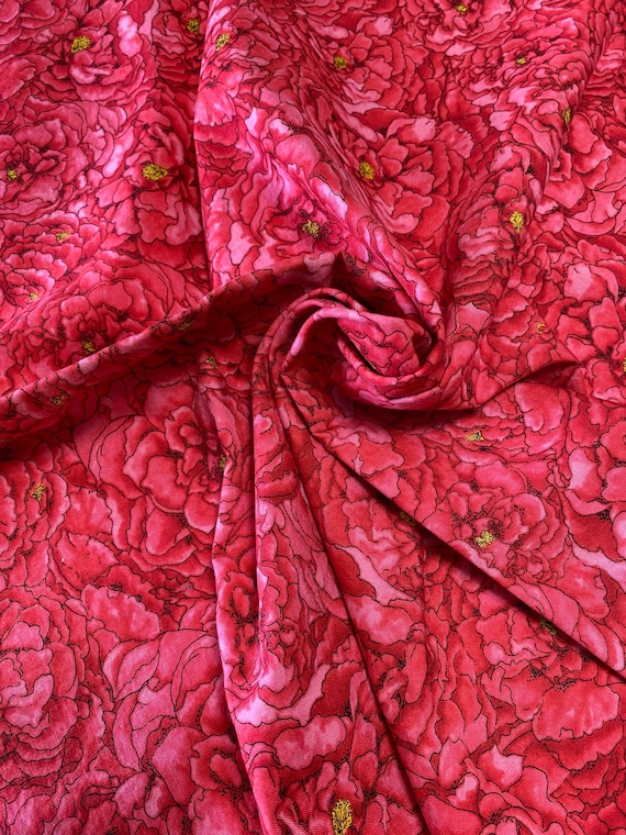 Summer Etchings by Susie Robbins: Vintage, Sold by the Piece, 100% Cotton Fabric