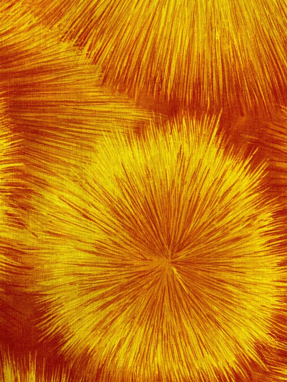 Starburst Orange & Yellow Cotton Fabric: Sold by the 1/2 Yard