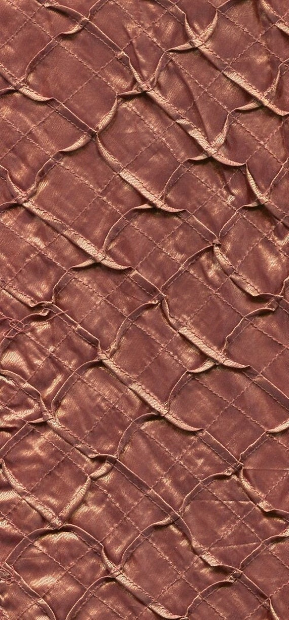 Taffeta Specialty Fabric, Pleated in 1.5" squares, Bronze/Copper color 47" wide, sold by the yard