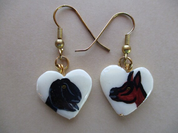 Vintage Hand Painted Goat Earrings