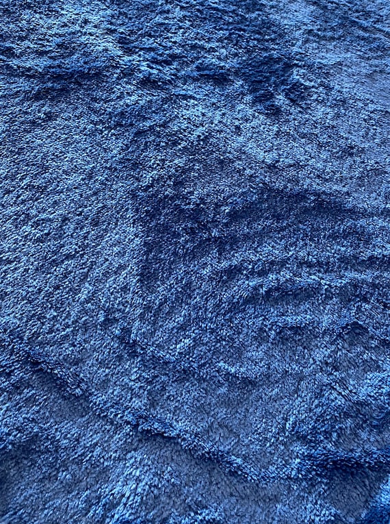 Soft Faux Fur Fabric- Blue: Sold by the 1/2 Yard