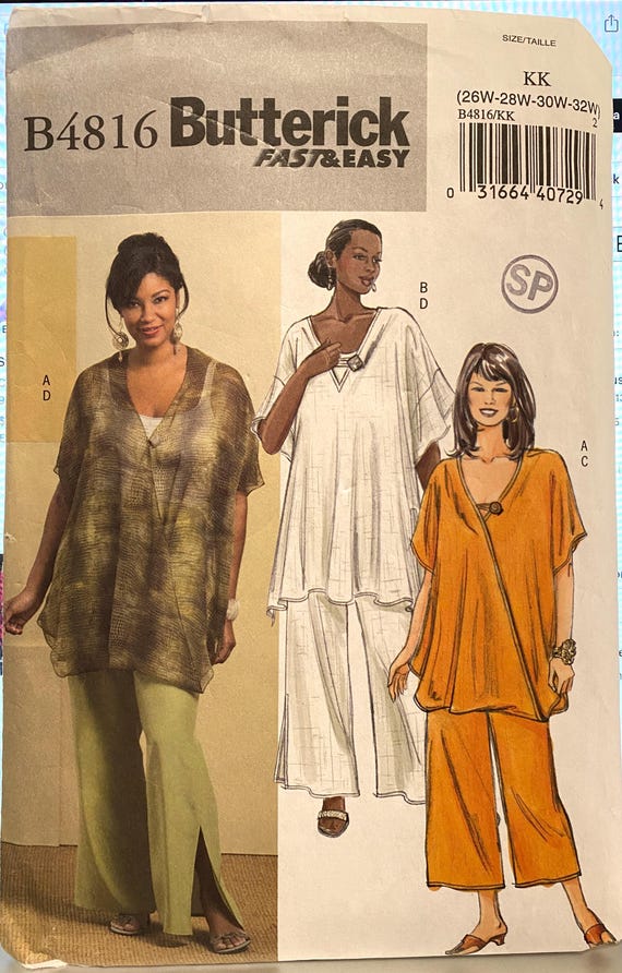 Women's Tunic & Pants: Butterick 4816- Very Easy, Sizes 26-32