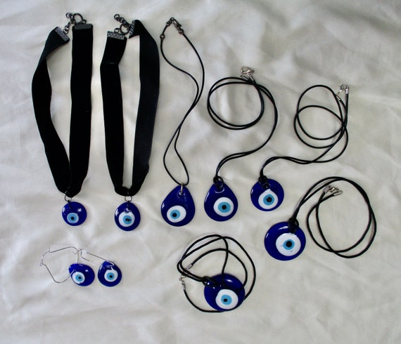 Blue Eyed Glass Lamp Work Jewelry